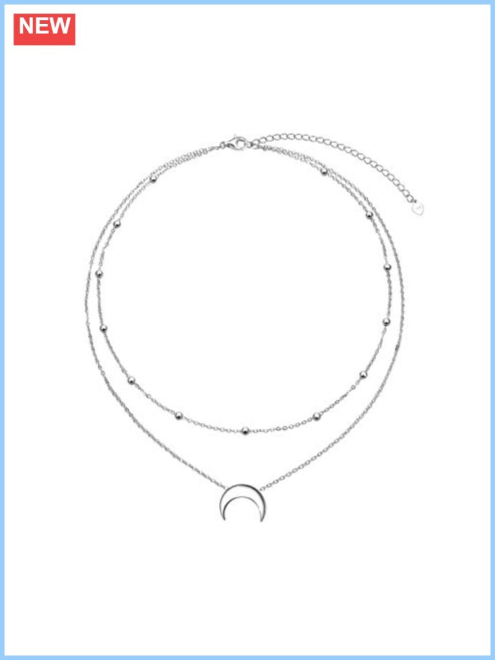 S925 Sterling Silver Layered Choker Necklace Star Moon Daisy Disc Adjustable